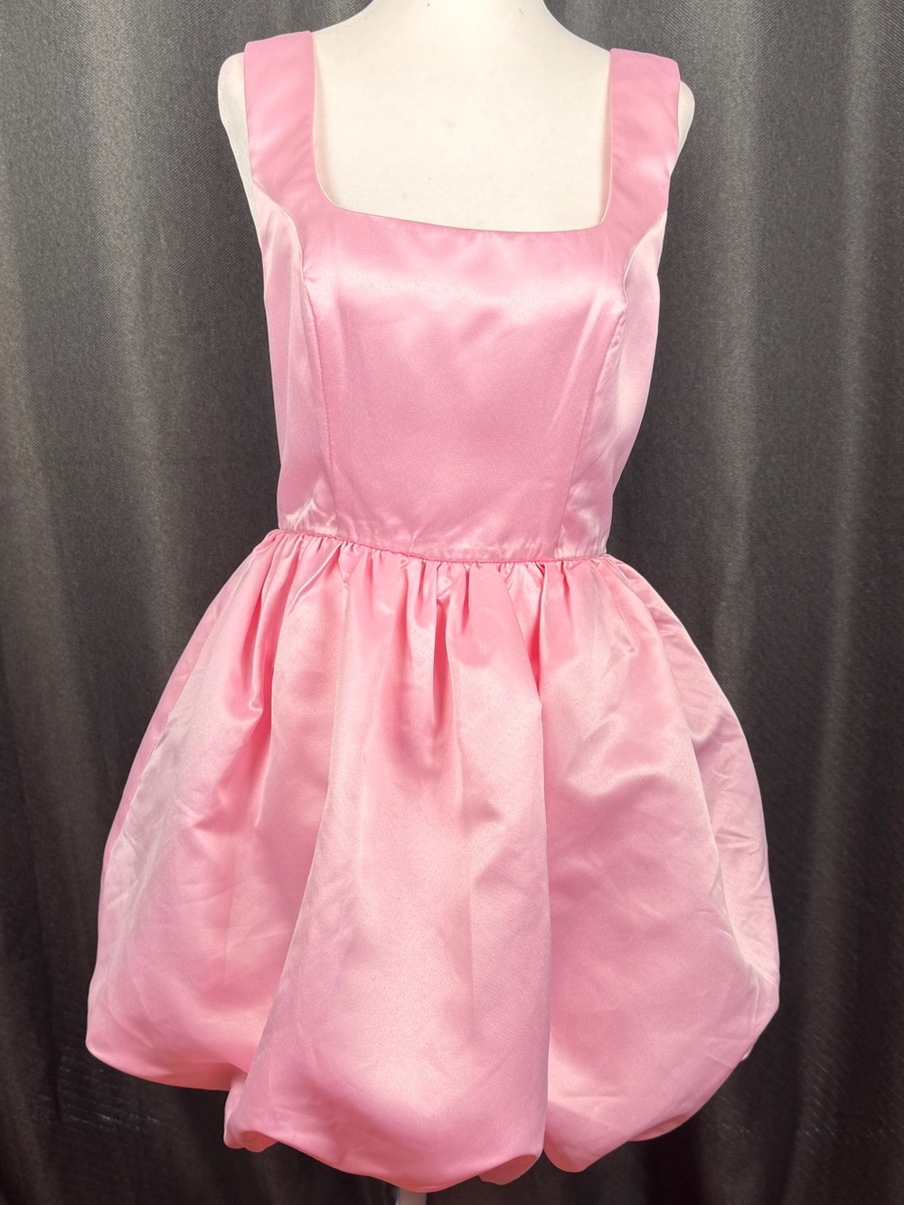 Lulu's Pink Satin Bubble Mini Dress